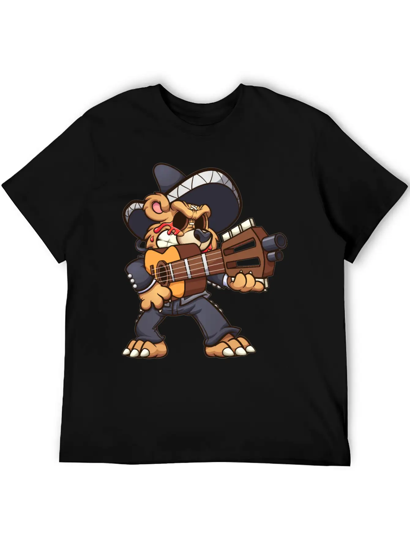 Mariachi Bear Unisex Casual T-Shirt – Clean Design For Daily Comfort
