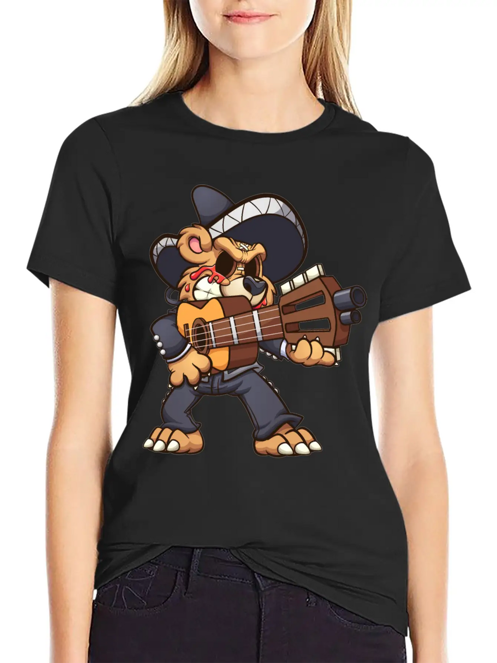 Mariachi Bear Unisex Casual T-Shirt – Clean Design For Daily Comfort