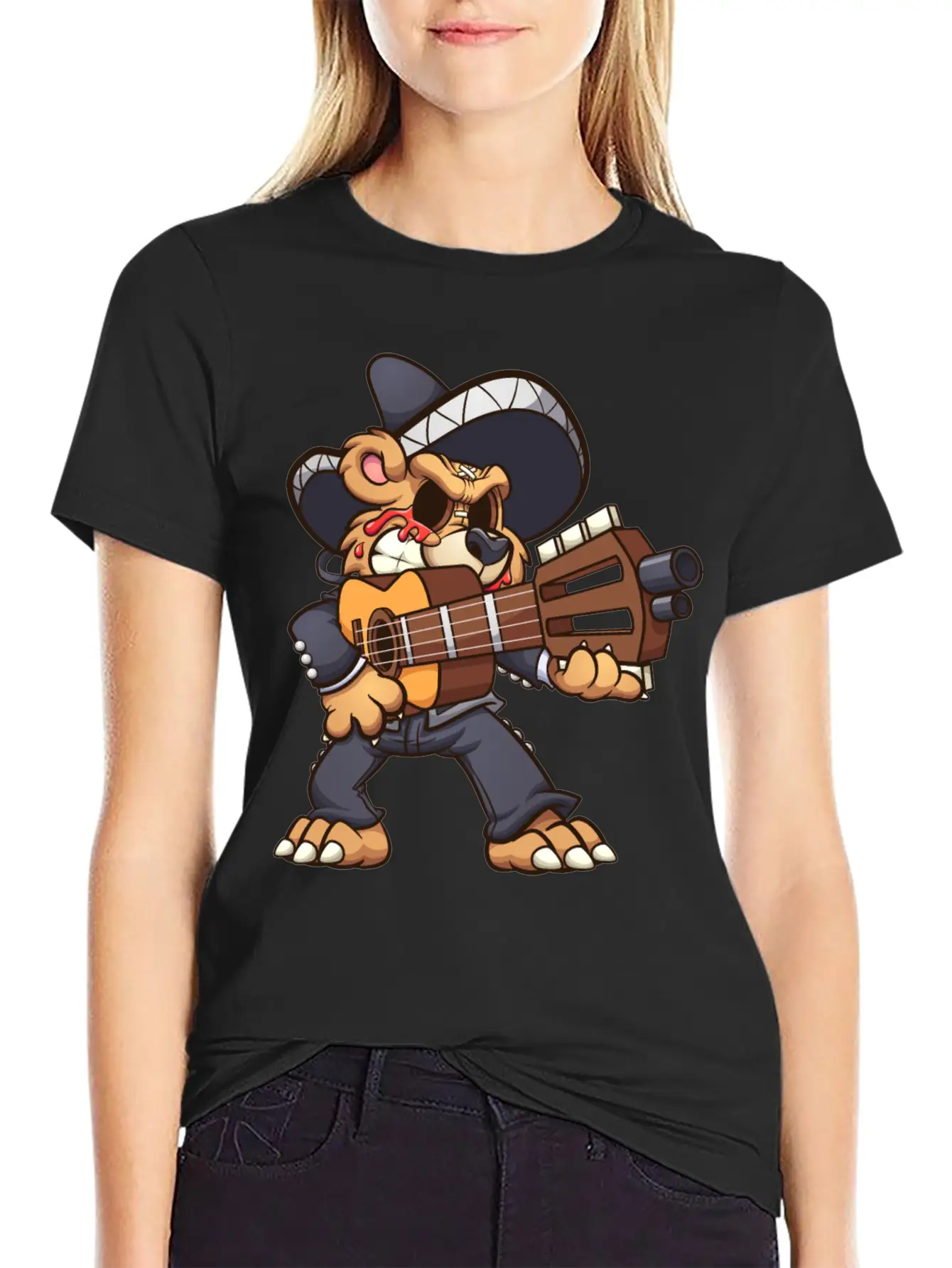 Mariachi Bear Unisex Casual T-Shirt – Clean Design For Daily Comfort