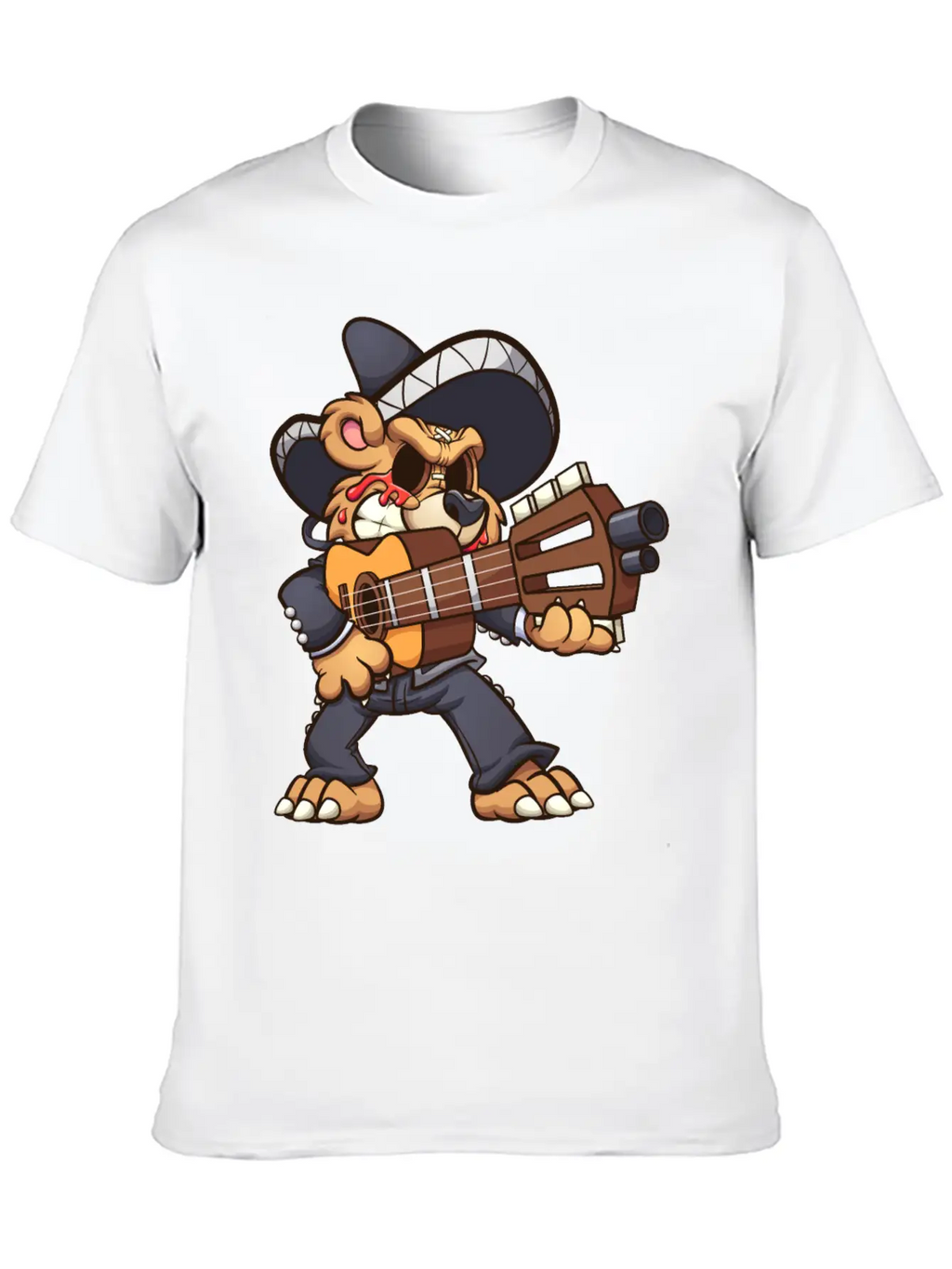 Mariachi Bear Unisex Casual T-Shirt – Clean Design For Daily Comfort