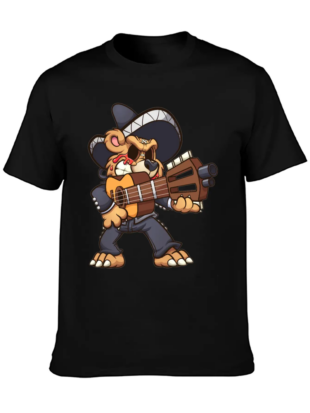 Mariachi Bear Unisex Casual T-Shirt – Clean Design For Daily Comfort