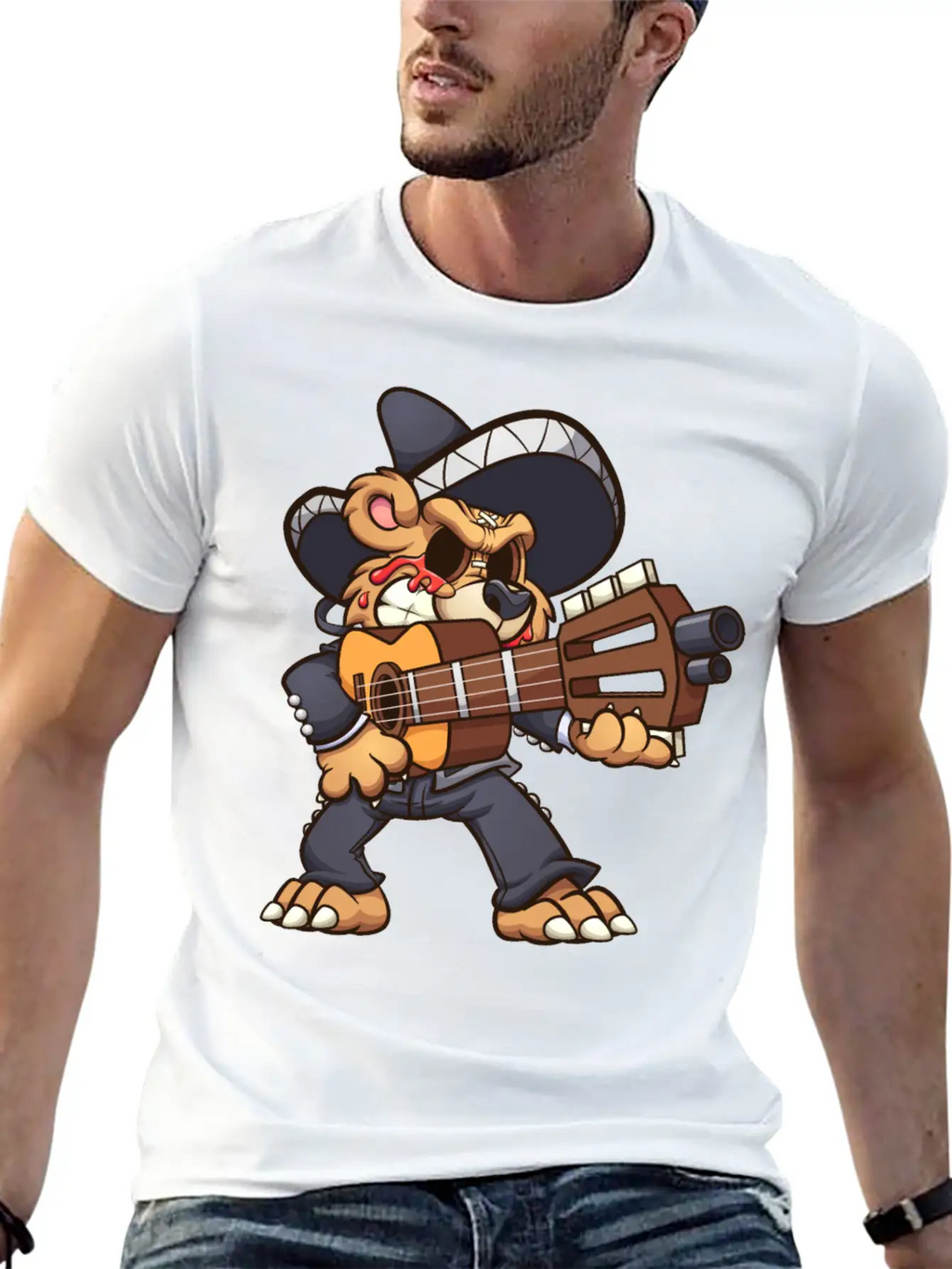 Mariachi Bear Unisex Casual T-Shirt – Clean Design For Daily Comfort