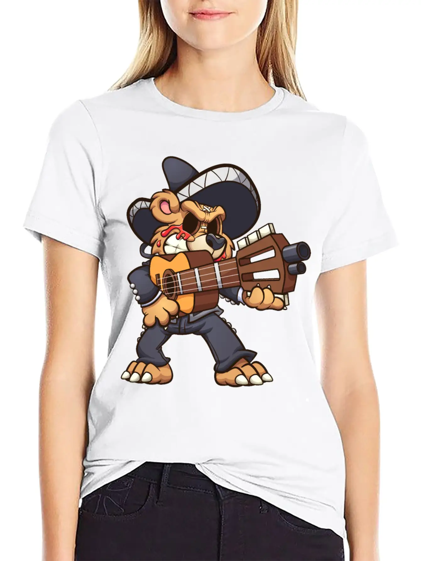 Mariachi Bear Unisex Casual T-Shirt – Clean Design For Daily Comfort
