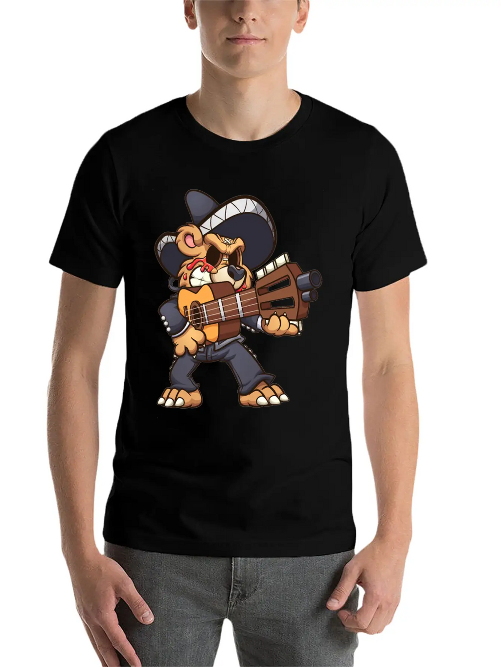 Mariachi Bear Unisex Casual T-Shirt – Clean Design For Daily Comfort