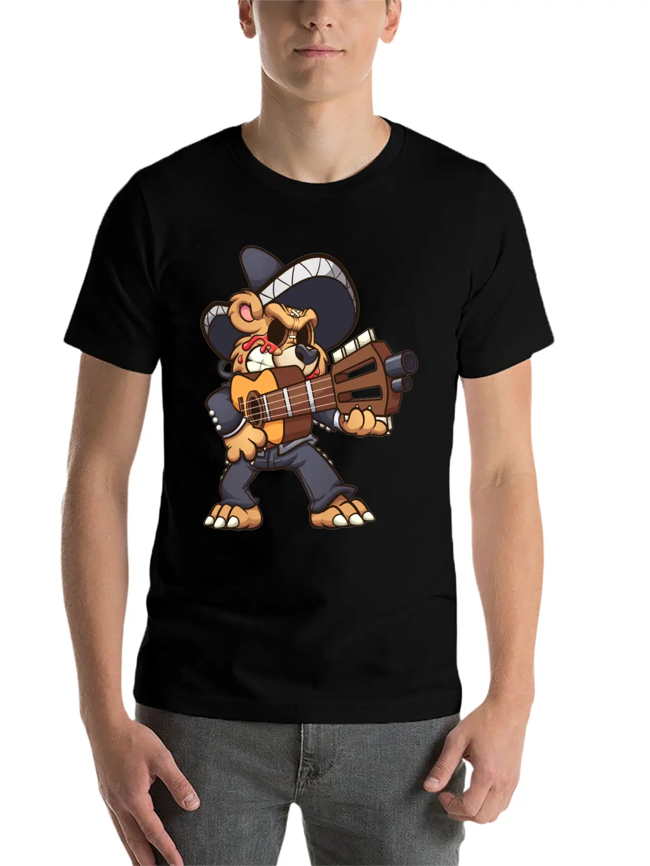 Mariachi Bear Unisex Casual T-Shirt – Clean Design For Daily Comfort