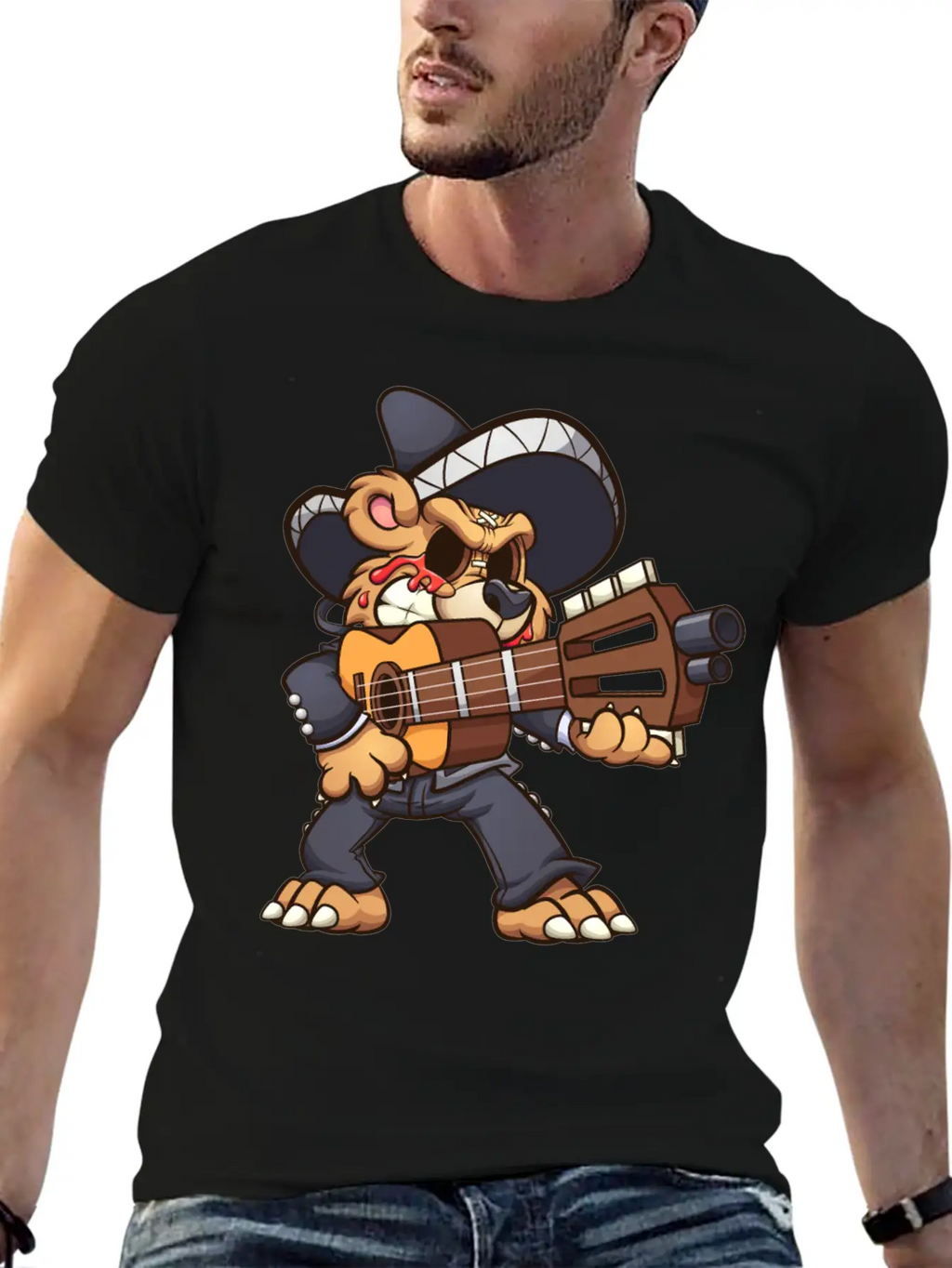 Mariachi Bear Unisex Casual T-Shirt – Clean Design For Daily Comfort