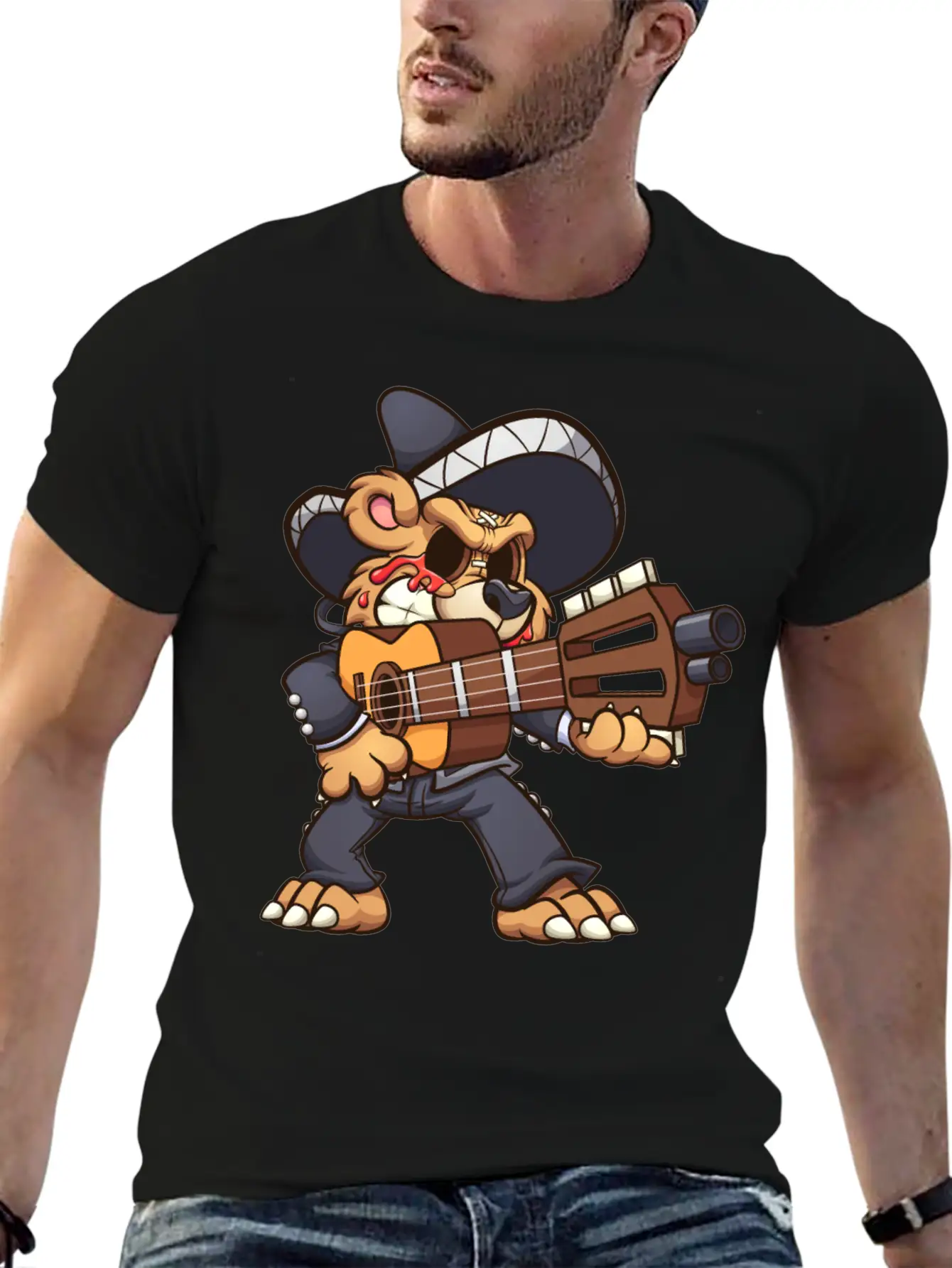 Mariachi Bear Unisex Casual T-Shirt – Clean Design For Daily Comfort