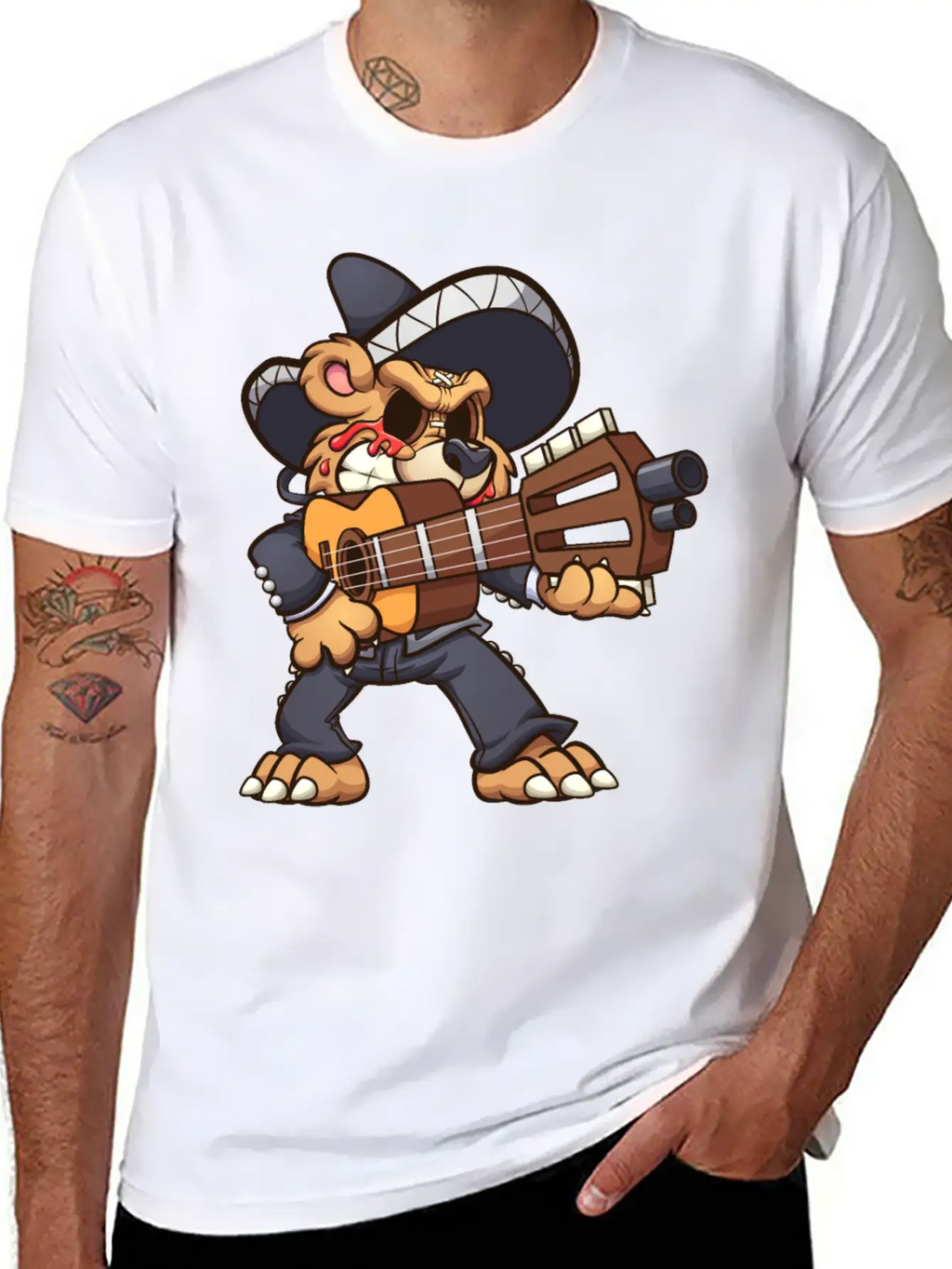 Mariachi Bear Unisex Casual T-Shirt – Clean Design For Daily Comfort