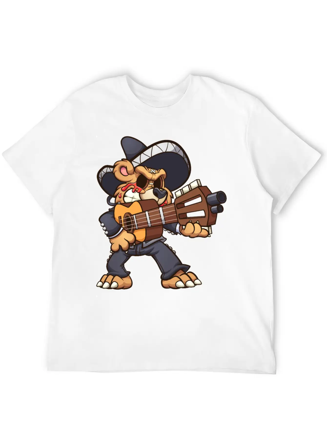 Mariachi Bear Unisex Casual T-Shirt – Clean Design For Daily Comfort