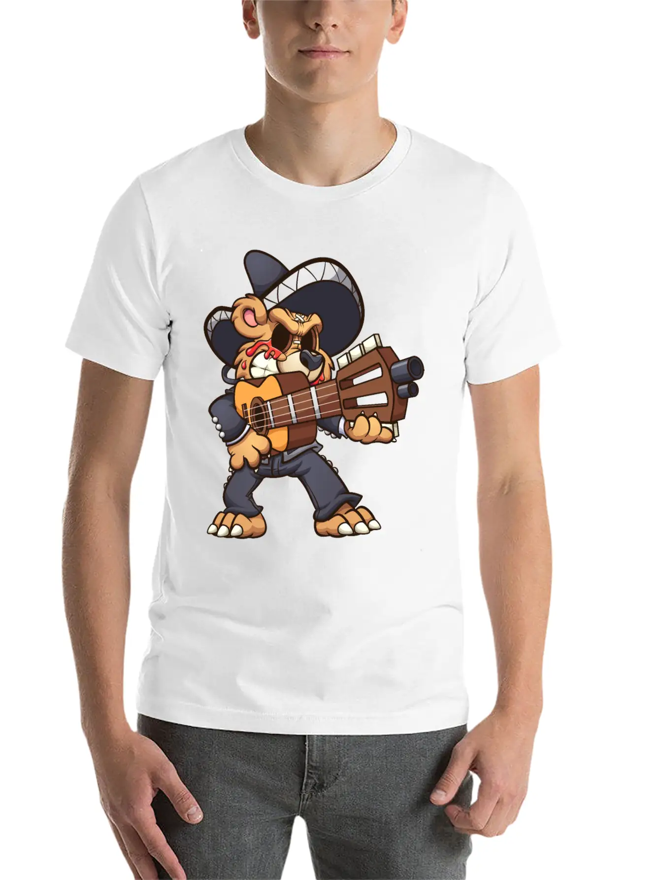 Mariachi Bear Unisex Casual T-Shirt – Clean Design For Daily Comfort