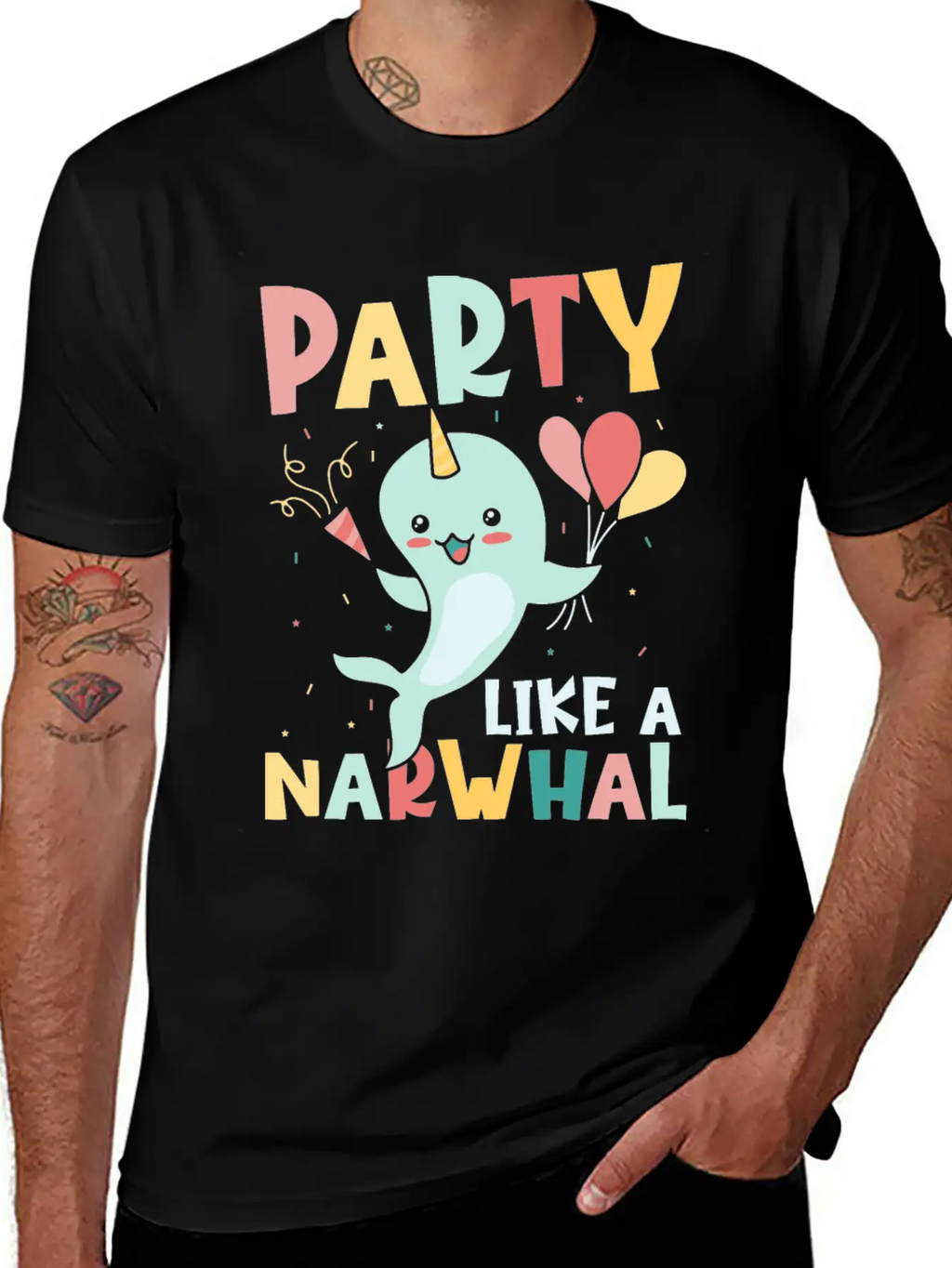 Marine Science Narwhale Unicorn Of The Sea Unisex Casual T-Shirt – Clean Design For Daily Comfort