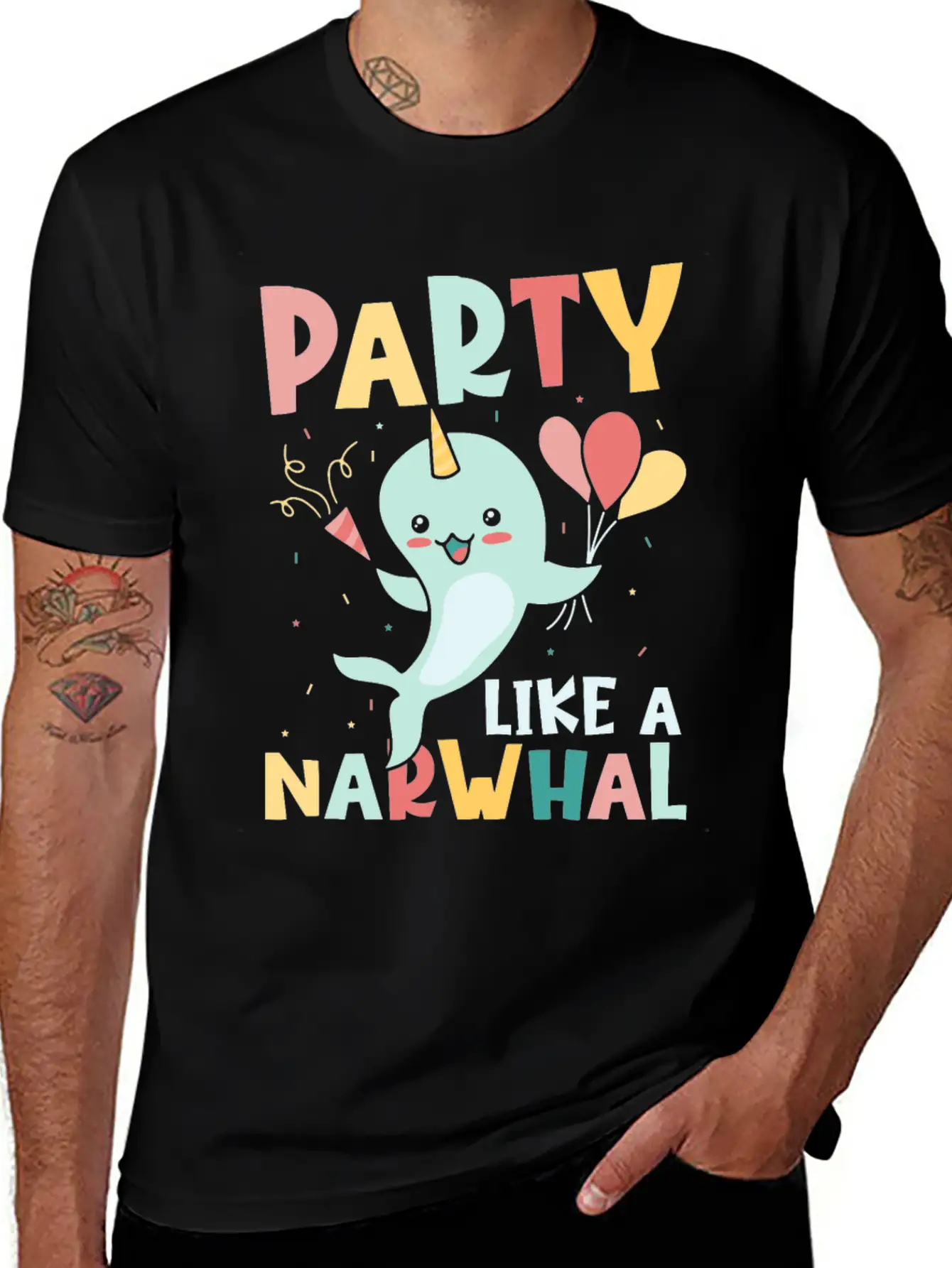 Marine Science Narwhale Unicorn Of The Sea Unisex Casual T-Shirt – Clean Design For Daily Comfort