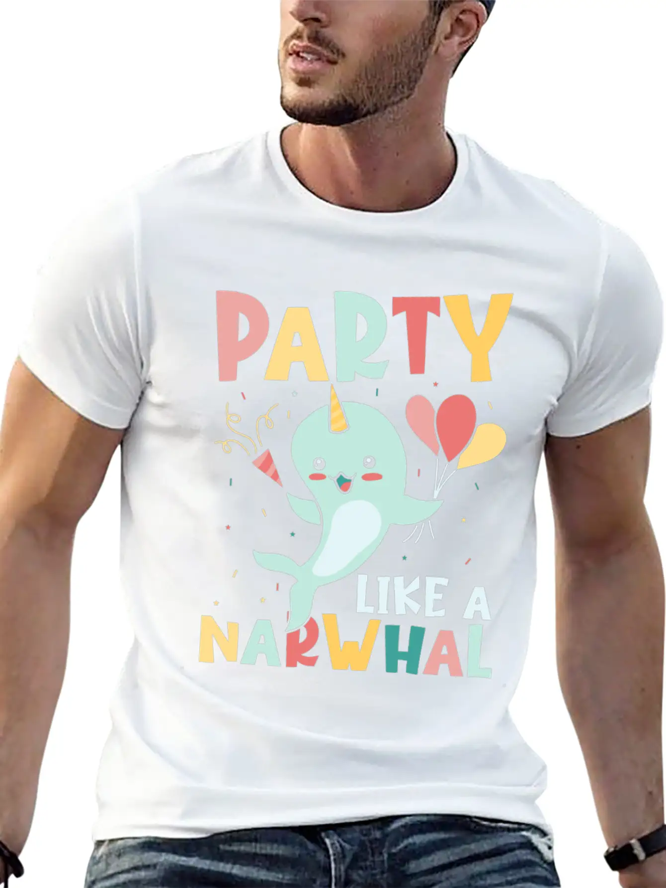 Marine Science Narwhale Unicorn Of The Sea Unisex Casual T-Shirt – Clean Design For Daily Comfort