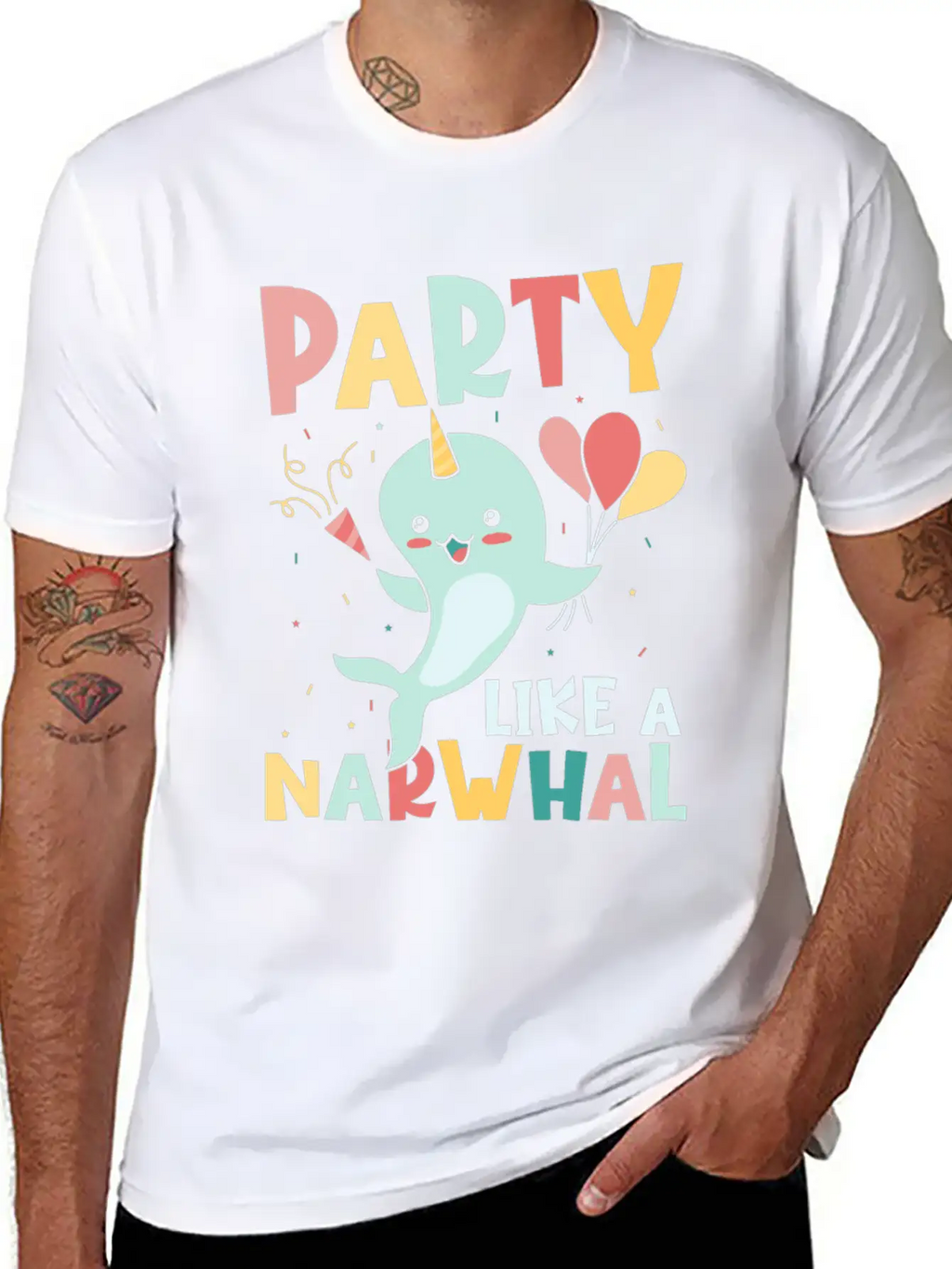 Marine Science Narwhale Unicorn Of The Sea Unisex Casual T-Shirt – Clean Design For Daily Comfort