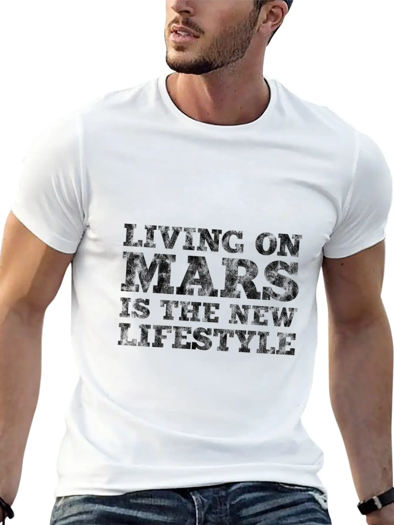 Mars Moon Universe Life Gift Idea Unisex Short Sleeve Soft Cotton T-Shirt – Casual Everyday Wear