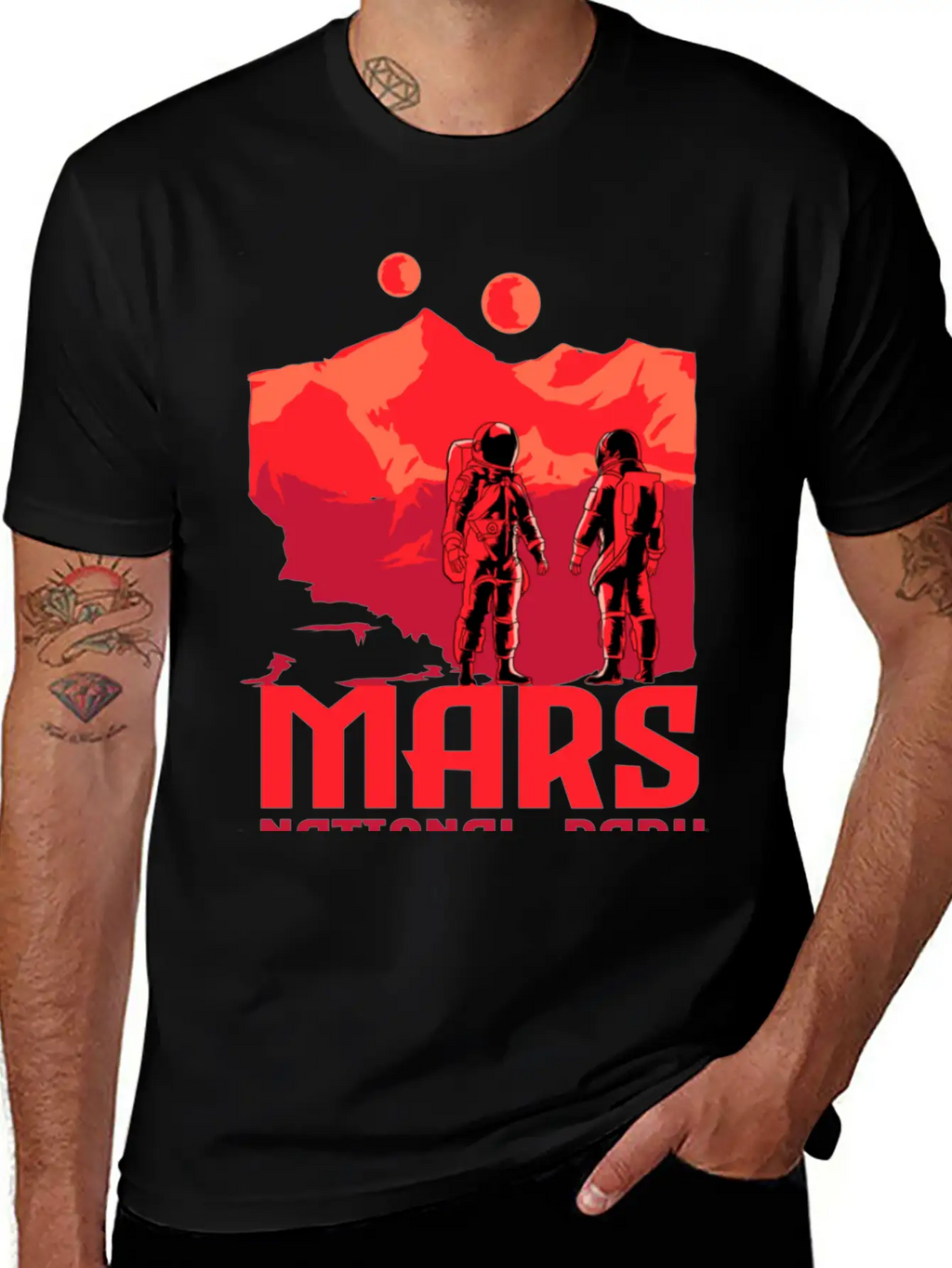 Mars National Park Inspired Red Unisex Short Sleeve Soft Cotton T-Shirt – Casual Everyday Wear