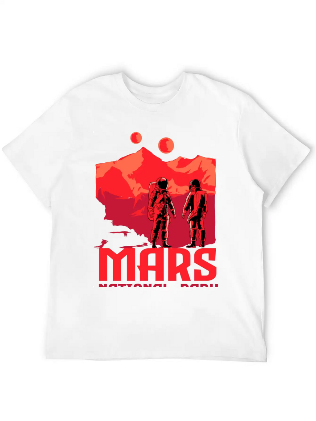 Mars National Park Inspired Red Unisex Short Sleeve Soft Cotton T-Shirt – Casual Everyday Wear