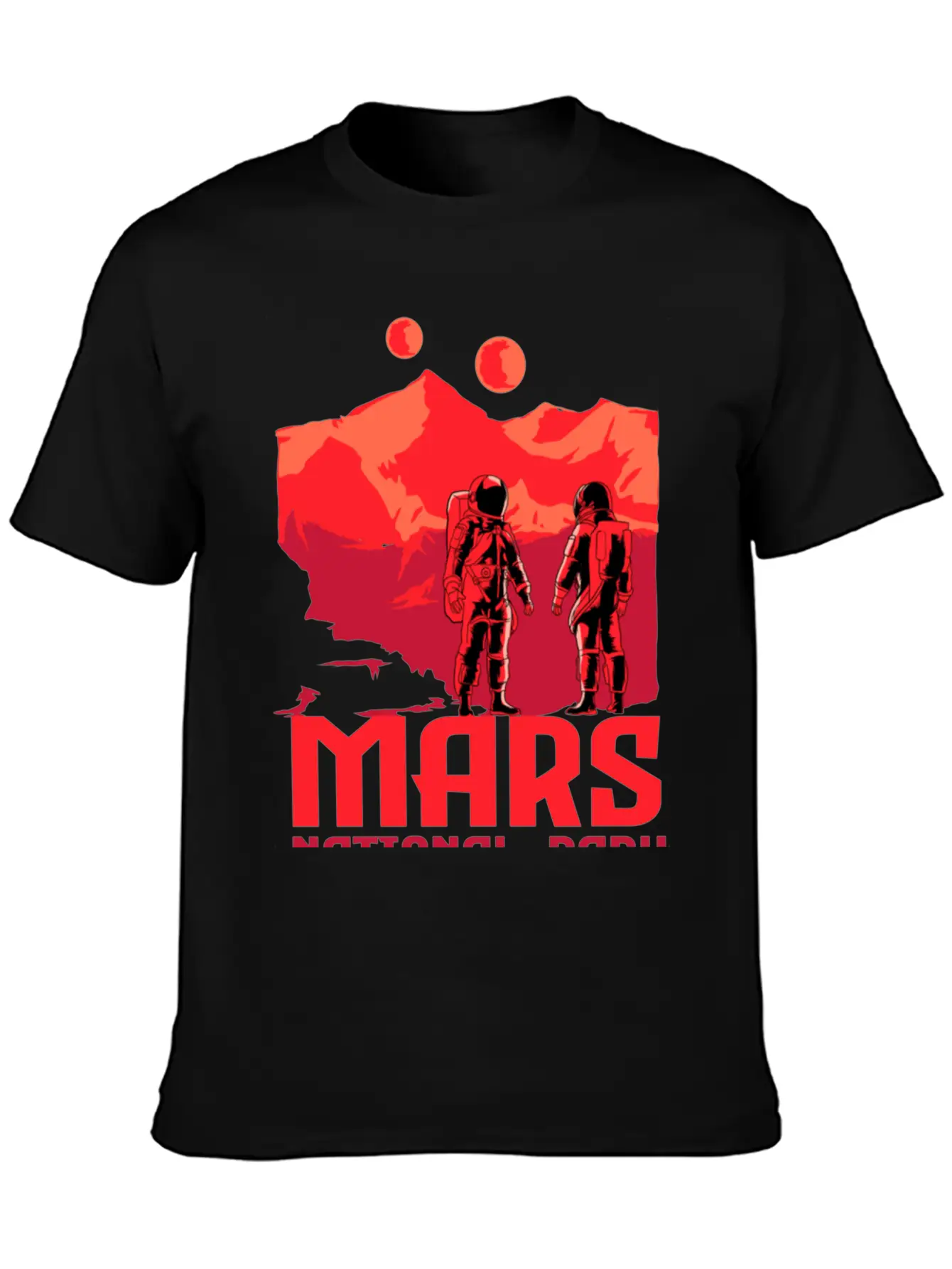 Mars National Park Inspired Red Unisex Short Sleeve Soft Cotton T-Shirt – Casual Everyday Wear