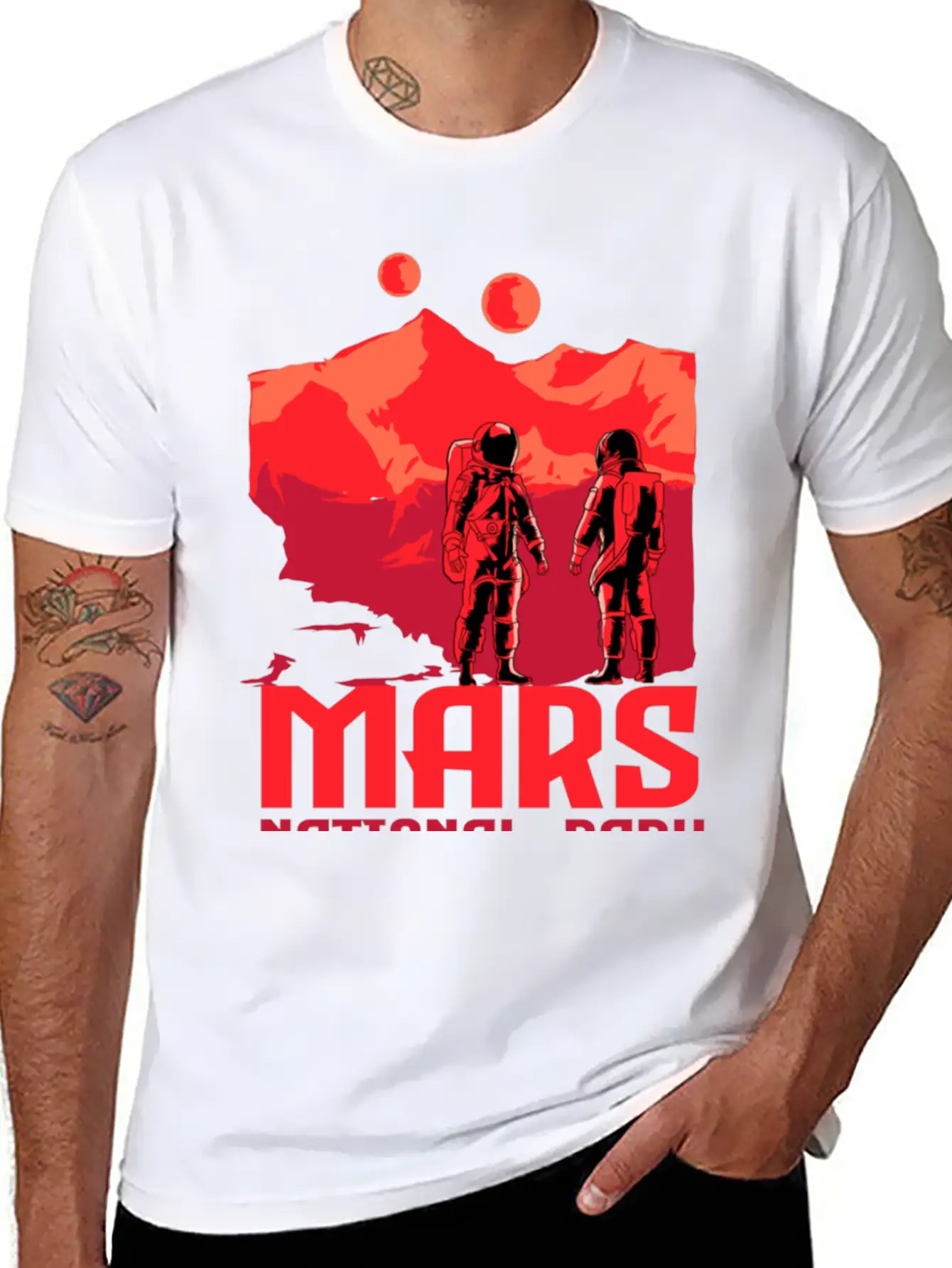 Mars National Park Inspired Red Unisex Short Sleeve Soft Cotton T-Shirt – Casual Everyday Wear
