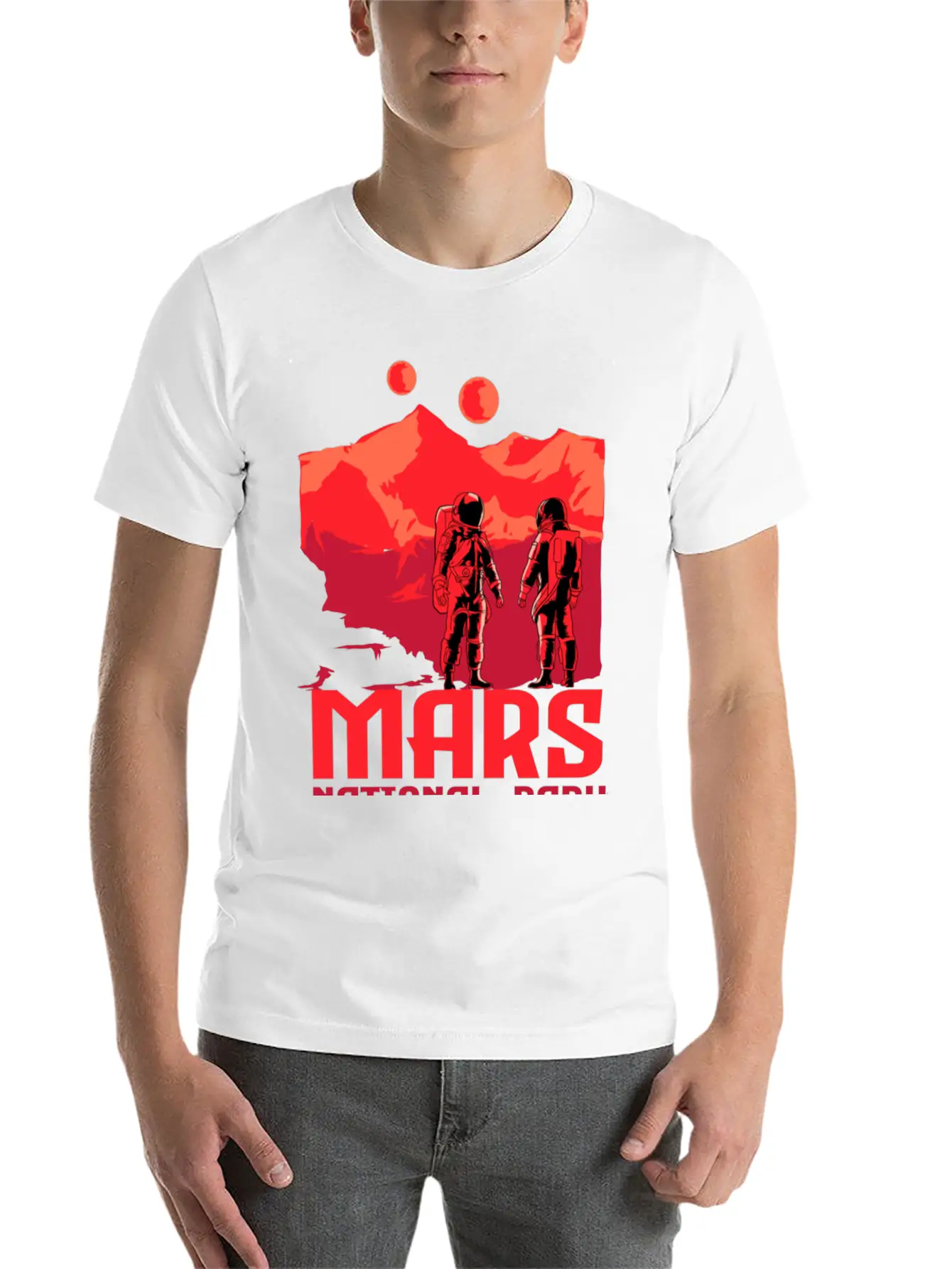 Mars National Park Inspired Red Unisex Short Sleeve Soft Cotton T-Shirt – Casual Everyday Wear