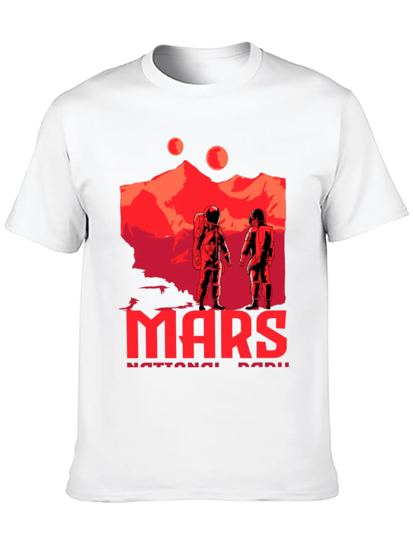 Mars National Park Inspired Red Unisex Short Sleeve Soft Cotton T-Shirt – Casual Everyday Wear