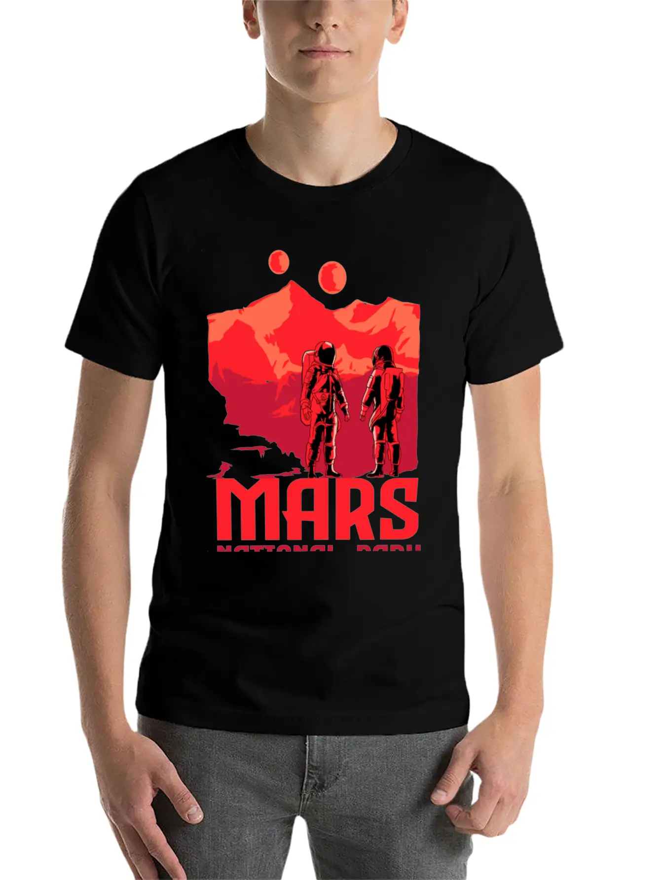 Mars National Park Inspired Red Unisex Short Sleeve Soft Cotton T-Shirt – Casual Everyday Wear