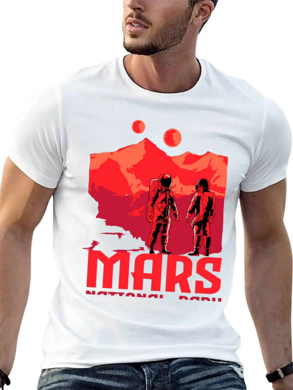 Mars National Park Inspired Red Unisex Short Sleeve Soft Cotton T-Shirt – Casual Everyday Wear