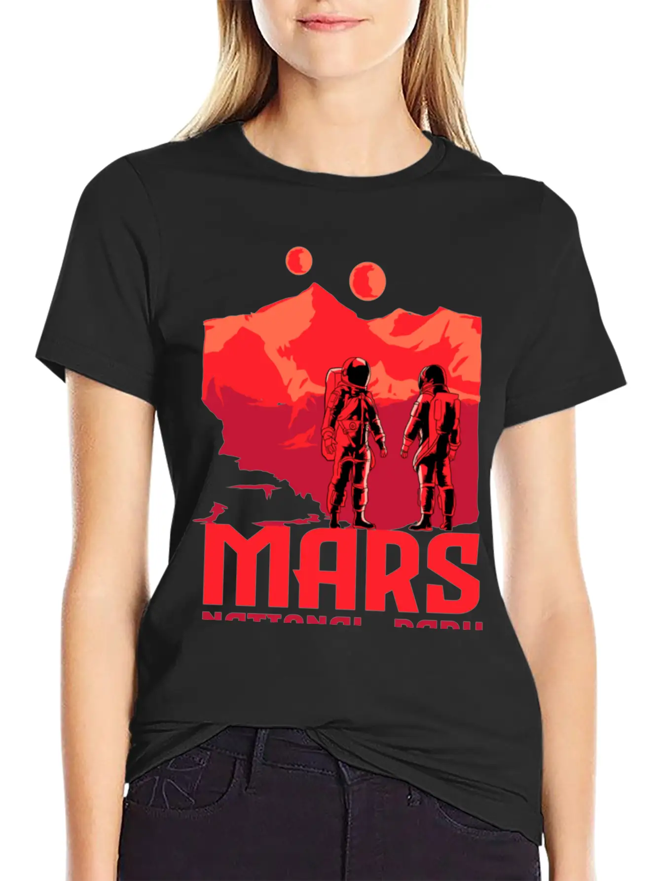 Mars National Park Inspired Red Unisex Short Sleeve Soft Cotton T-Shirt – Casual Everyday Wear