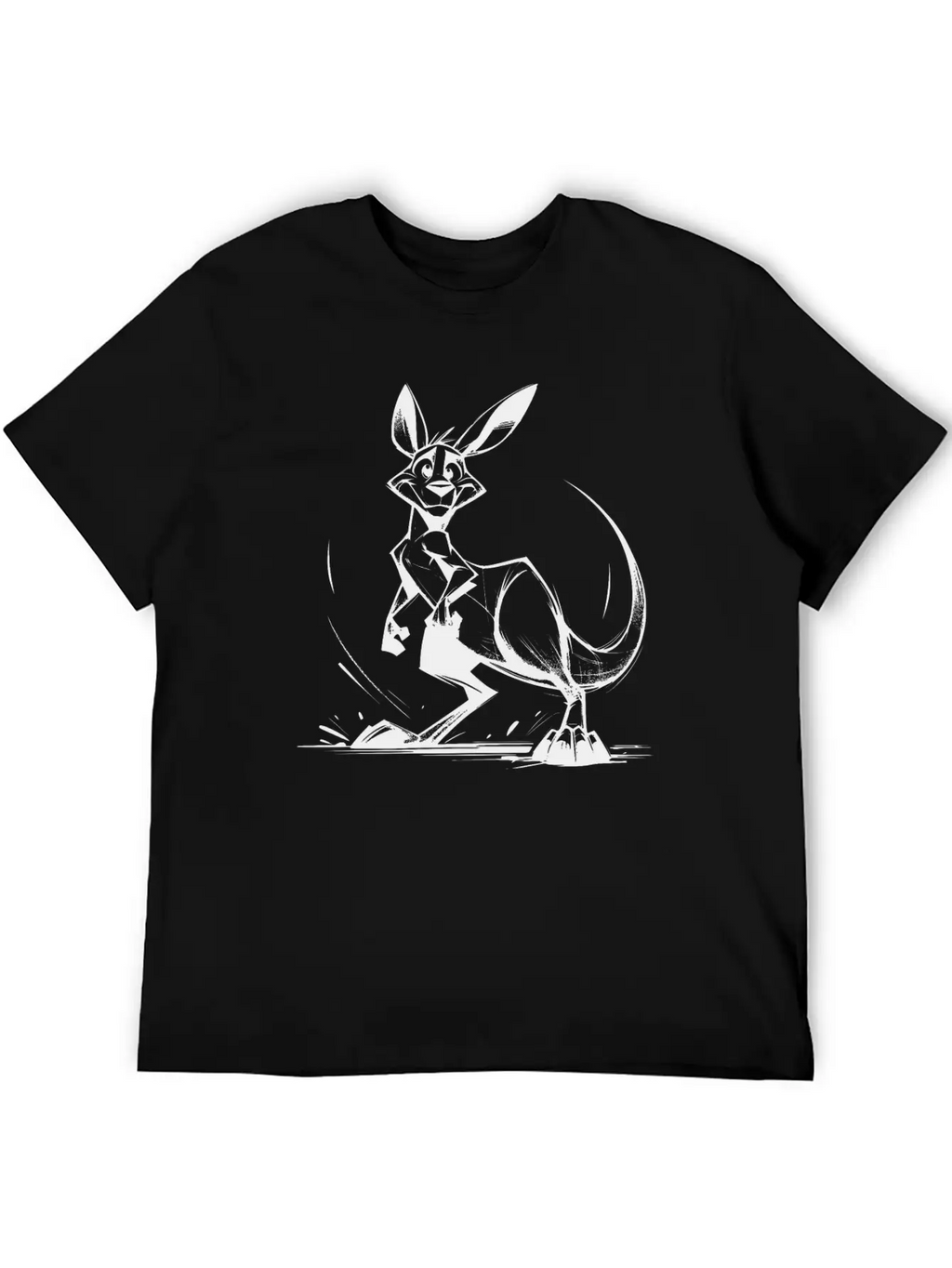 Marsupial Pencil Sketch Kangaroo Australia Unisex Casual T-Shirt – Clean Design For Daily Comfort