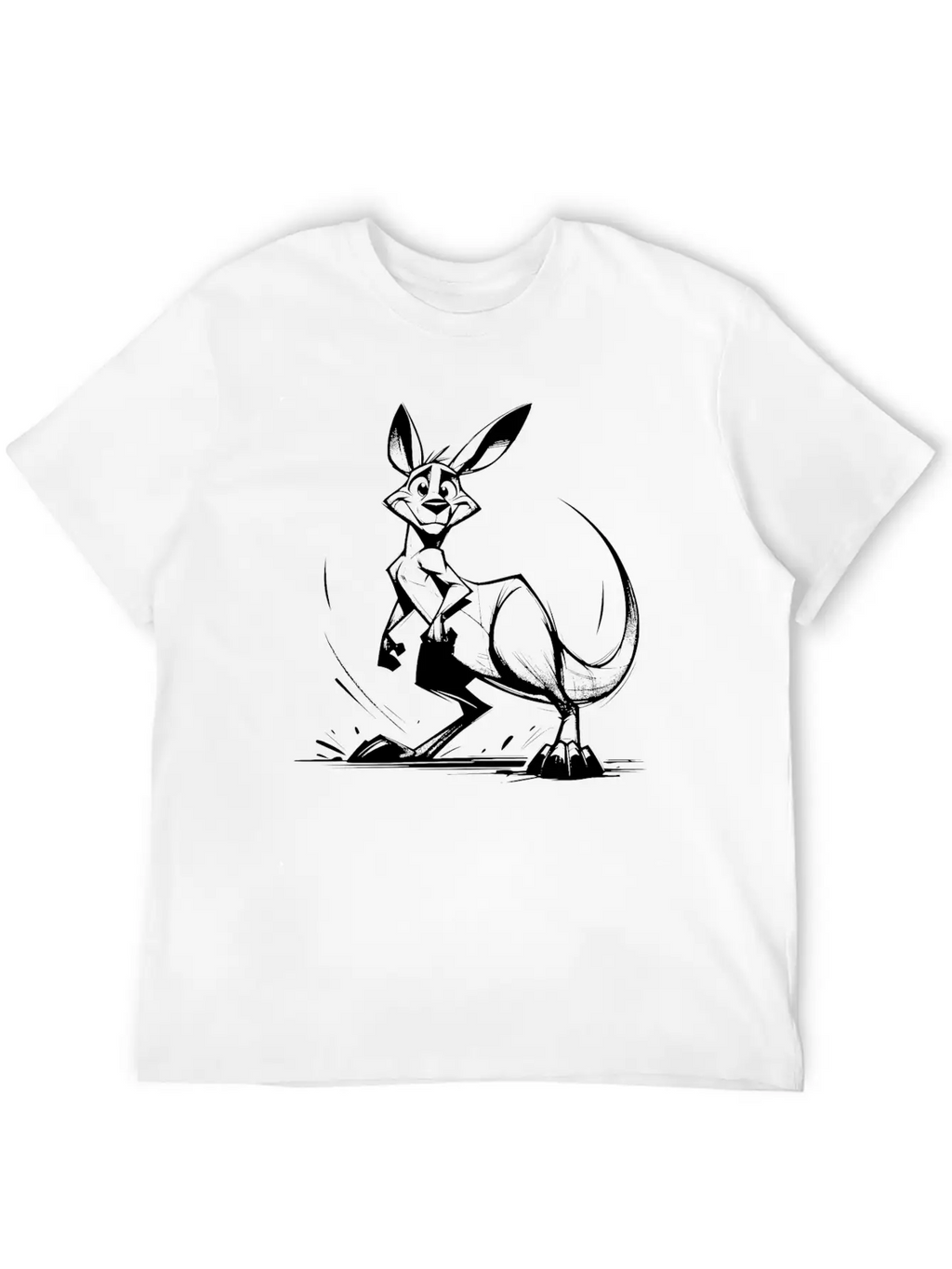Marsupial Pencil Sketch Kangaroo Australia Unisex Casual T-Shirt – Clean Design For Daily Comfort