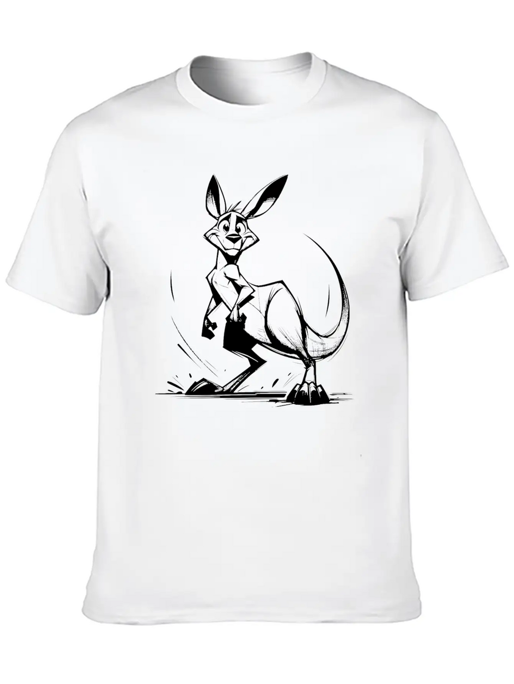 Marsupial Pencil Sketch Kangaroo Australia Unisex Casual T-Shirt – Clean Design For Daily Comfort