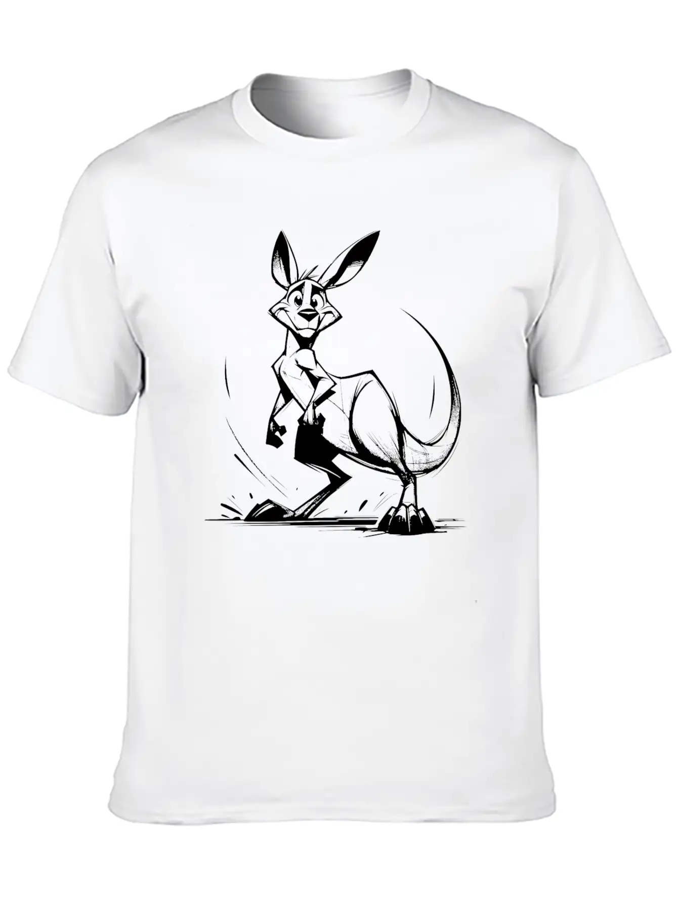 Marsupial Pencil Sketch Kangaroo Australia Unisex Casual T-Shirt – Clean Design For Daily Comfort