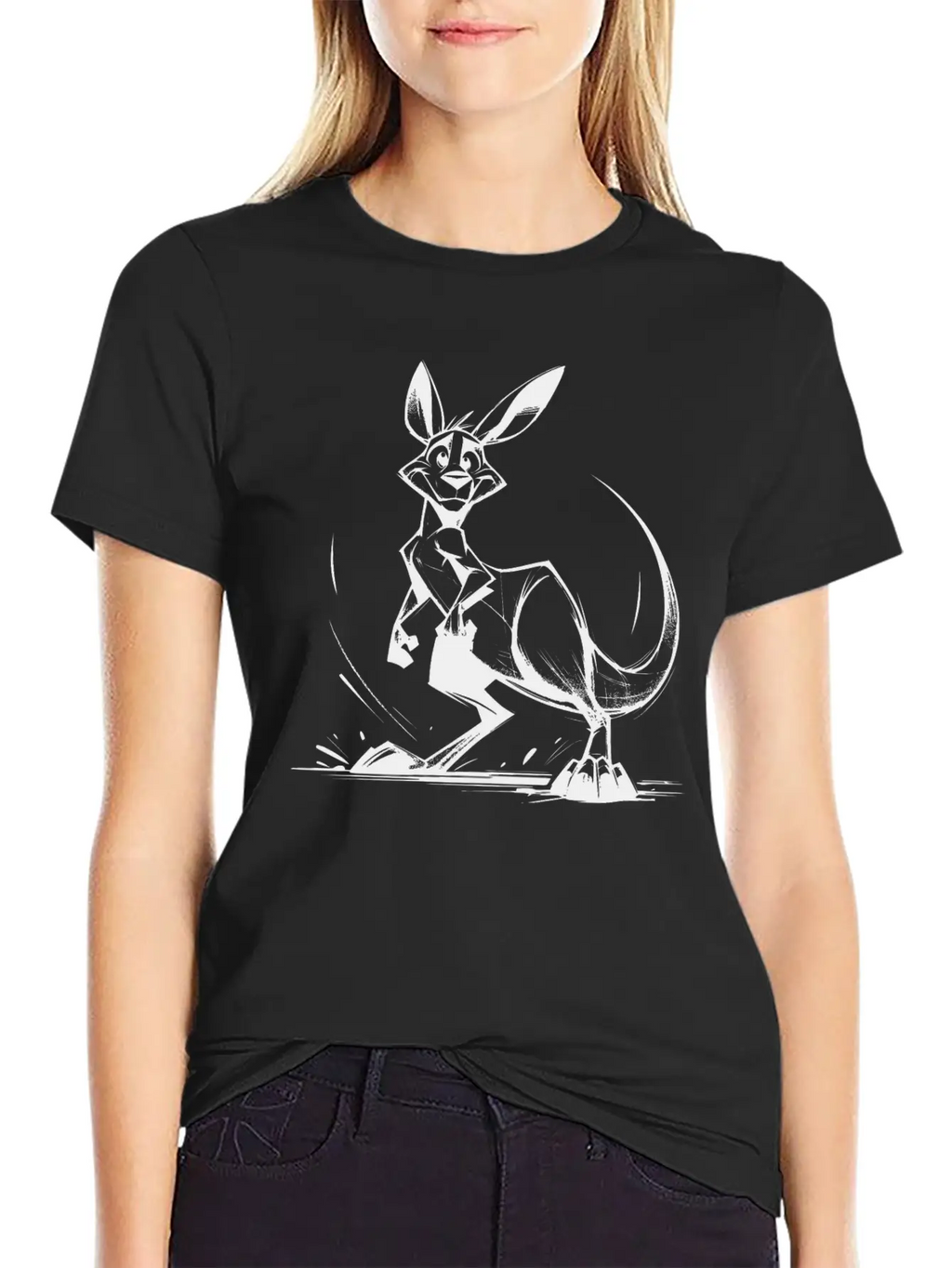 Marsupial Pencil Sketch Kangaroo Australia Unisex Casual T-Shirt – Clean Design For Daily Comfort