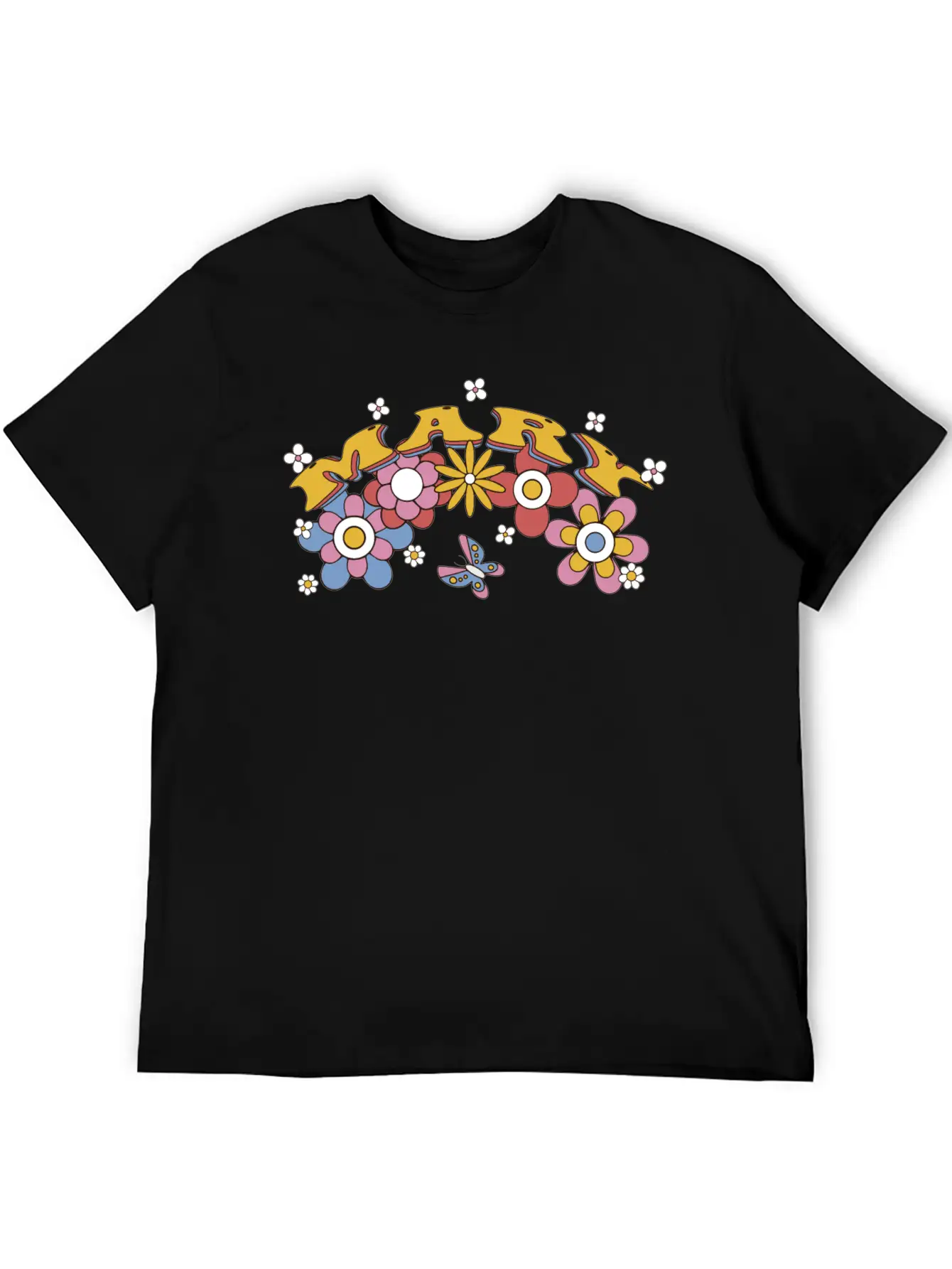Mary Groovy Flower Tie Dye, Mary Hippie Flower Breathable Soft Cotton T-Shirt – Timeless Casual Look