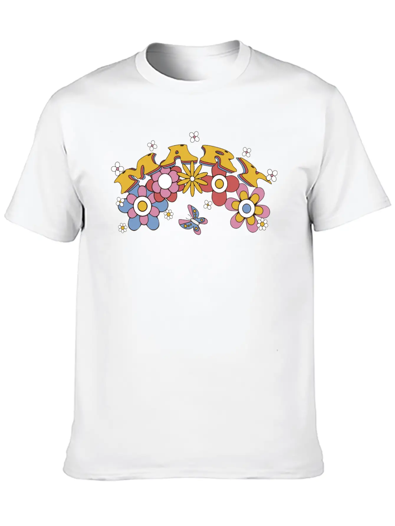 Mary Groovy Flower Tie Dye, Mary Hippie Flower Breathable Soft Cotton T-Shirt – Timeless Casual Look