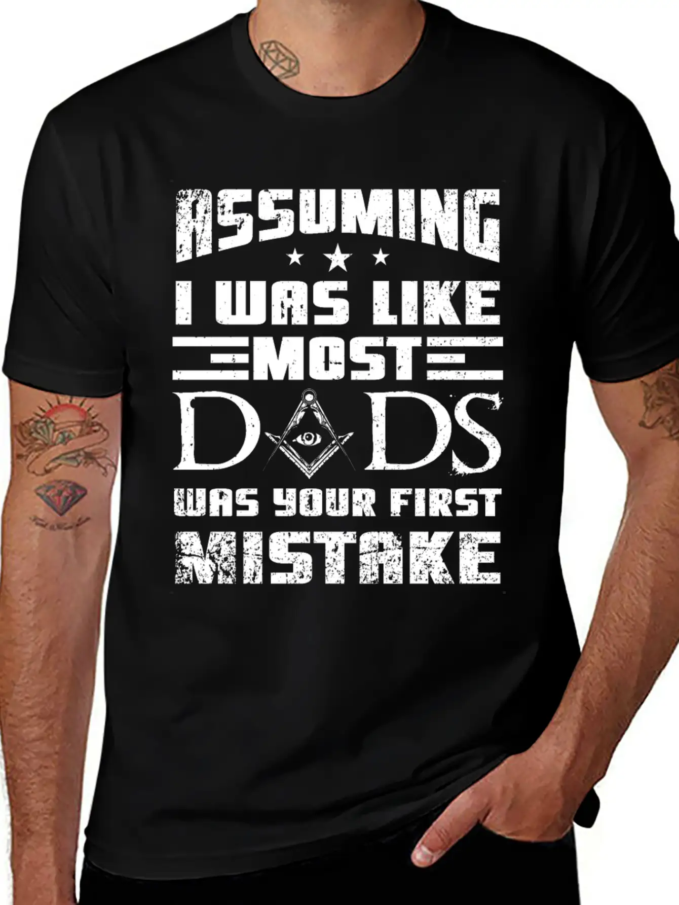 Masonic Dad Gift Casual Graphic T-Shirt – Simple And Comfortable Daily Wear