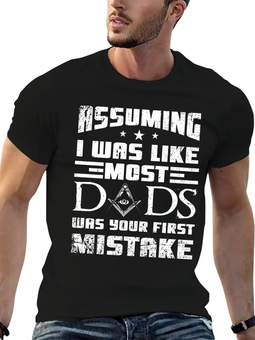 Masonic Dad Gift Casual Graphic T-Shirt – Simple And Comfortable Daily Wear