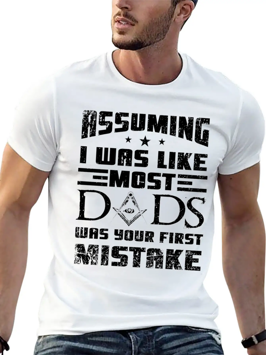 Masonic Dad Gift Casual Graphic T-Shirt – Simple And Comfortable Daily Wear
