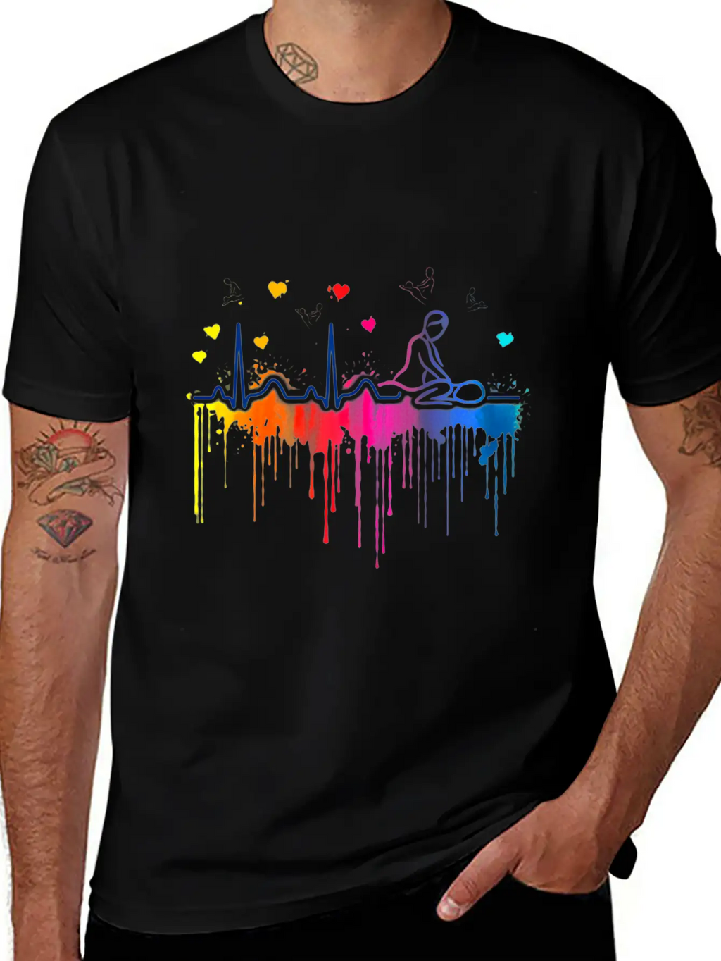 Massage Therapist Beat Colors Art Breathable Soft Cotton T-Shirt – Timeless Casual Look