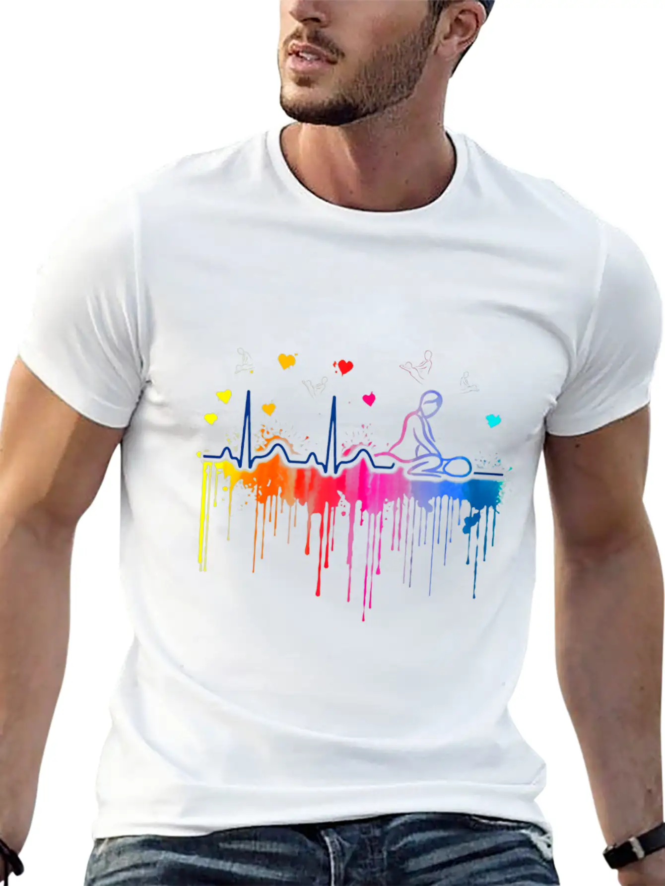Massage Therapist Beat Colors Art Breathable Soft Cotton T-Shirt – Timeless Casual Look