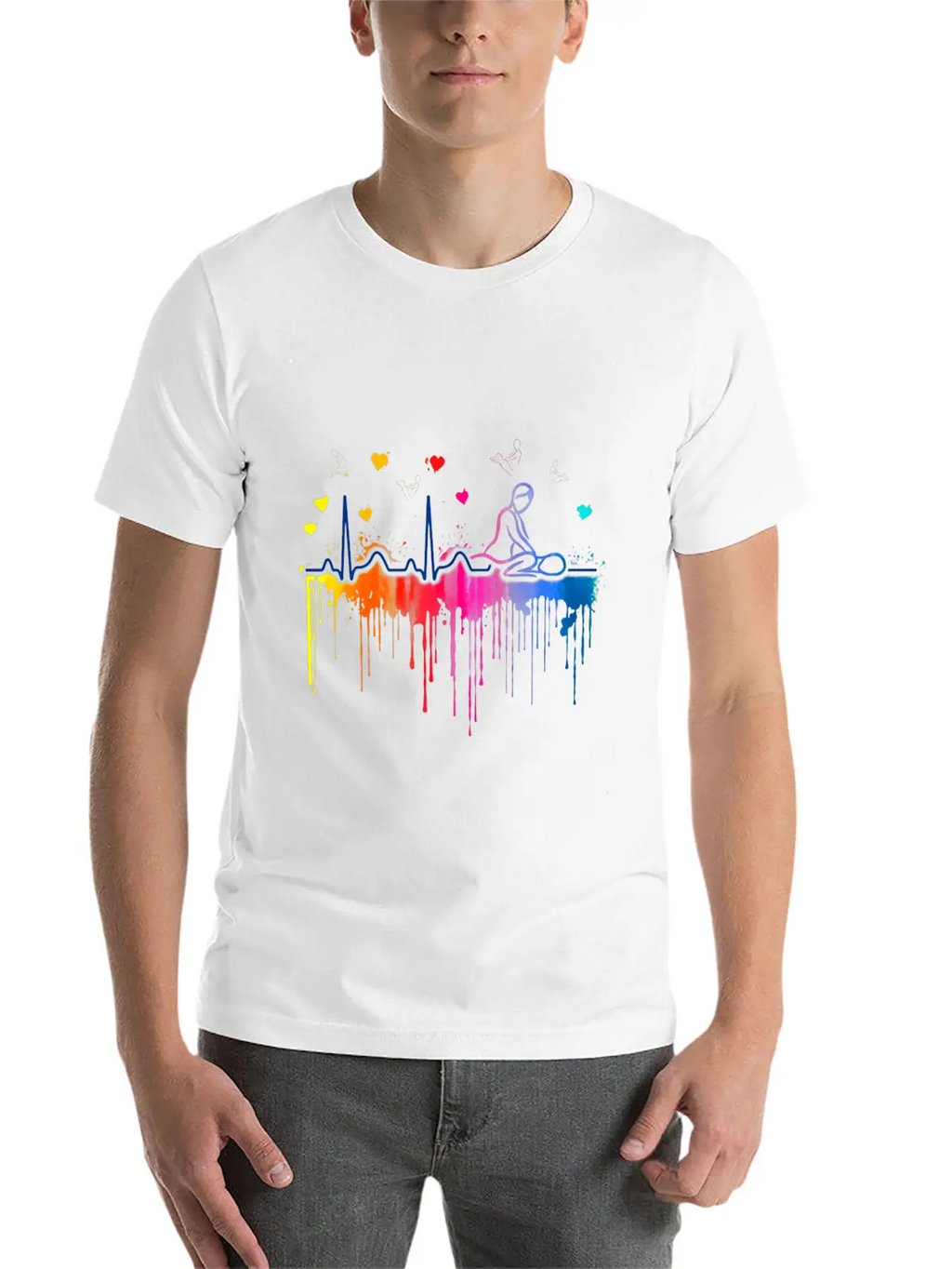 Massage Therapist Beat Colors Art Breathable Soft Cotton T-Shirt – Timeless Casual Look