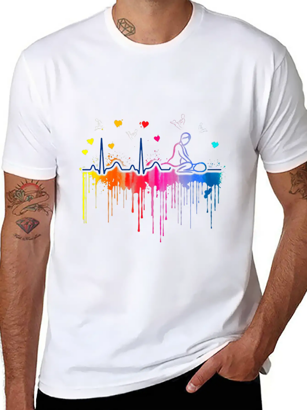 Massage Therapist Beat Colors Art Breathable Soft Cotton T-Shirt – Timeless Casual Look