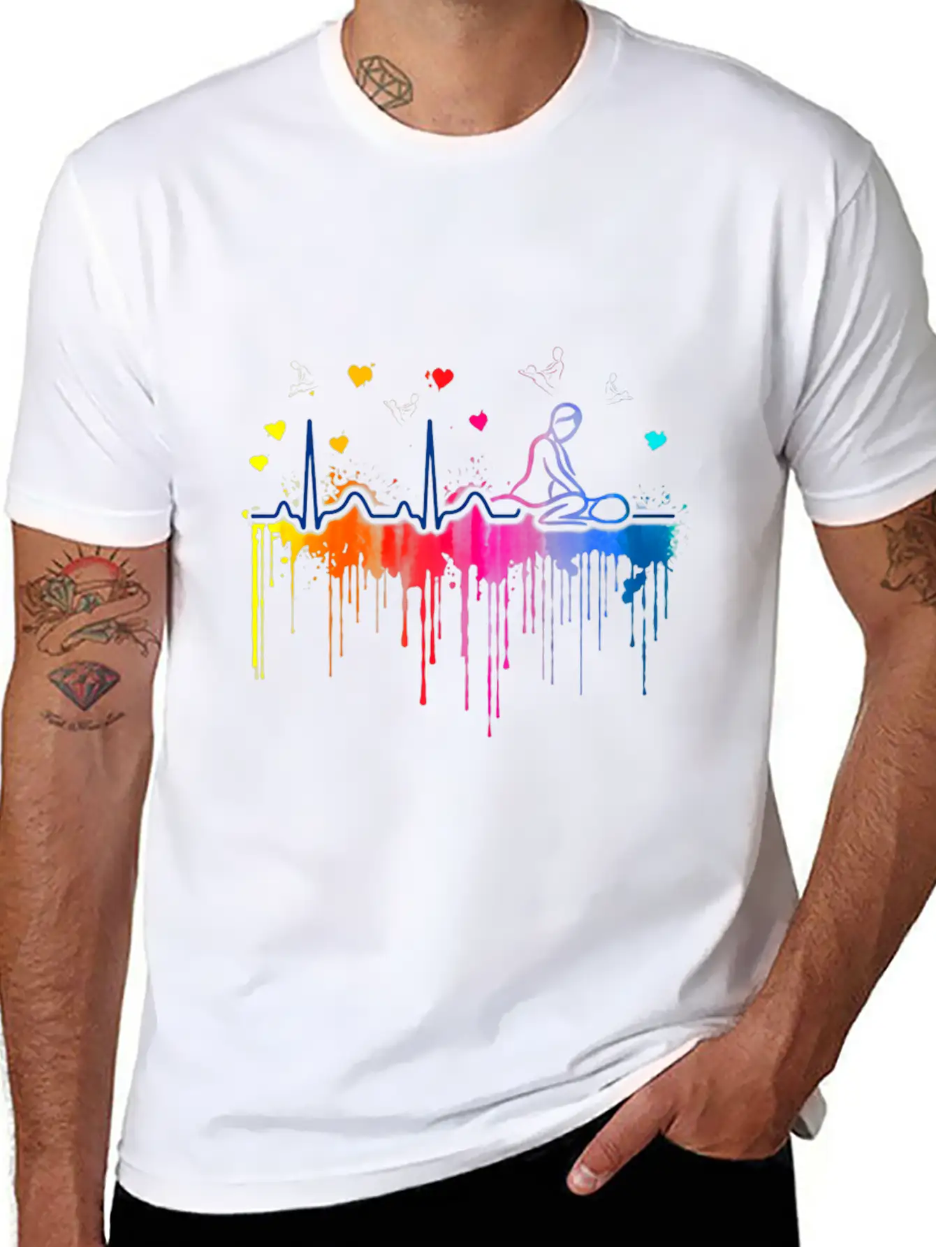 Massage Therapist Beat Colors Art Breathable Soft Cotton T-Shirt – Timeless Casual Look