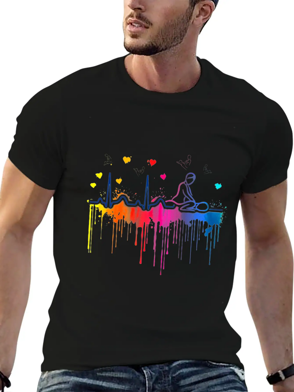 Massage Therapist Beat Colors Art Breathable Soft Cotton T-Shirt – Timeless Casual Look