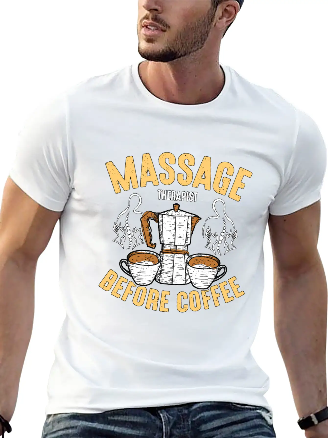 Massage Therapist Before Chiropractor Coffee Lover Classic Fit Graphic Tee For Daily Comfort – Unisex Cotton Shirt