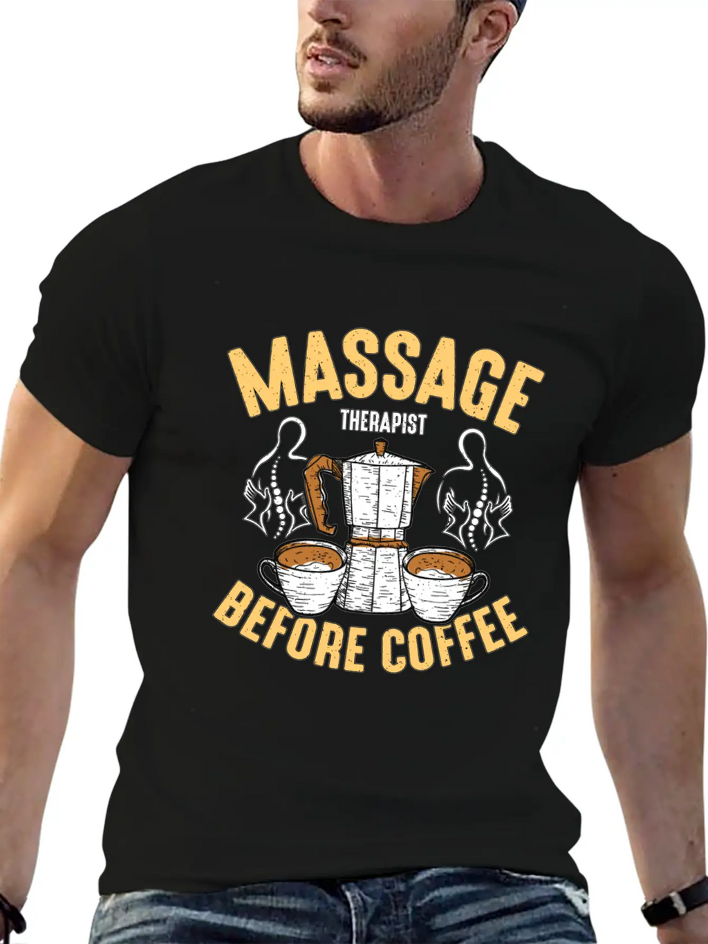 Massage Therapist Before Chiropractor Coffee Lover Classic Fit Graphic Tee For Daily Comfort – Unisex Cotton Shirt