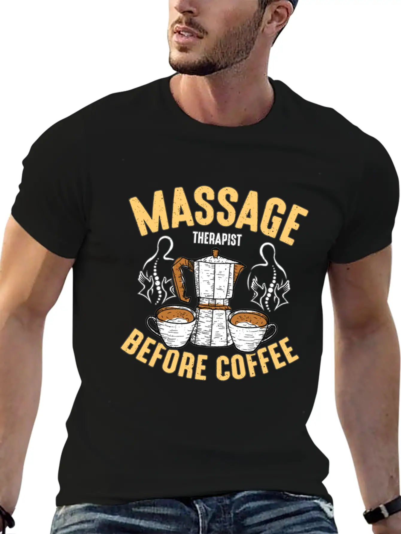 Massage Therapist Before Chiropractor Coffee Lover Classic Fit Graphic Tee For Daily Comfort – Unisex Cotton Shirt
