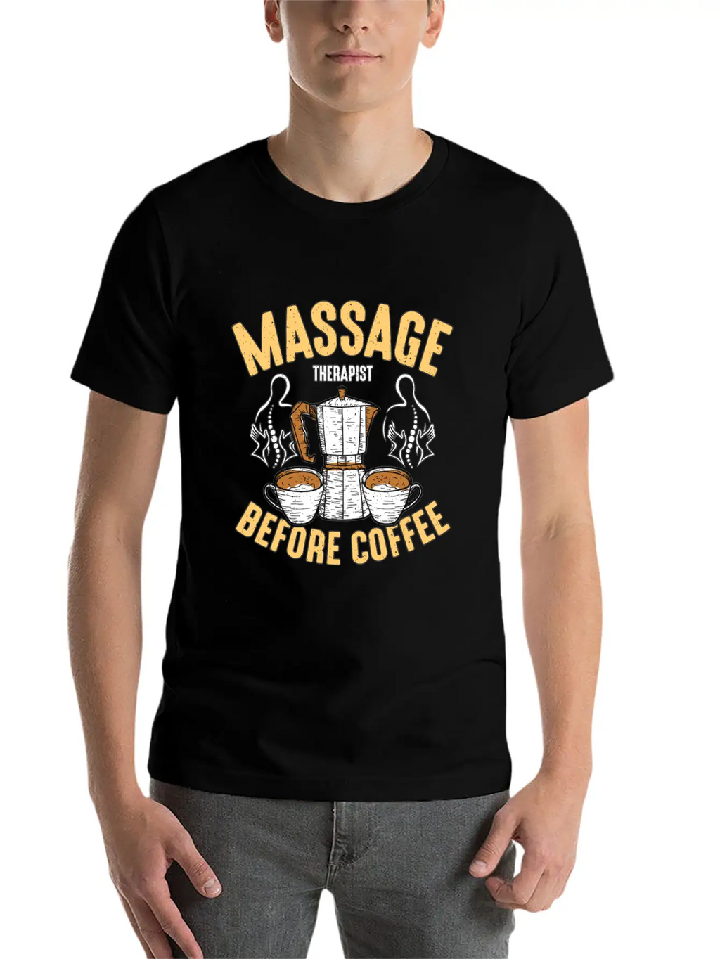 Massage Therapist Before Chiropractor Coffee Lover Classic Fit Graphic Tee For Daily Comfort – Unisex Cotton Shirt