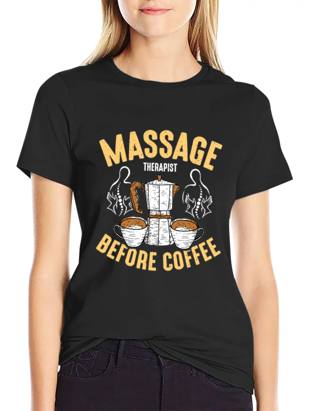 Massage Therapist Before Chiropractor Coffee Lover Classic Fit Graphic Tee For Daily Comfort – Unisex Cotton Shirt