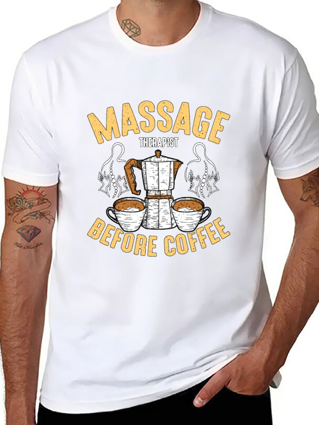Massage Therapist Before Chiropractor Coffee Lover Classic Fit Graphic Tee For Daily Comfort – Unisex Cotton Shirt